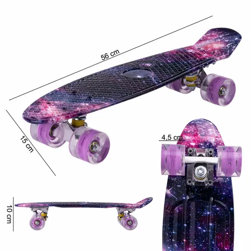 Deskorolka Fiszka Świecące Kółka LED RGB Space na Arena.pl