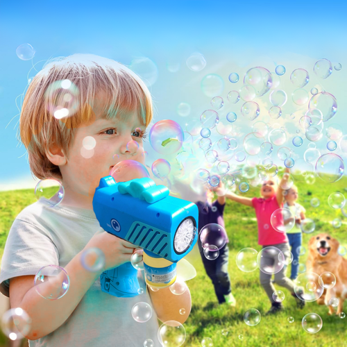 pistolet na bańki mydlane aparat do tworzenia baniek mydlanych + płyn na Arena.pl