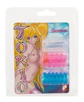you2toys zestaw 3 elastycznych nakładek stymulujących tpe kolorowe 4,5 cm
