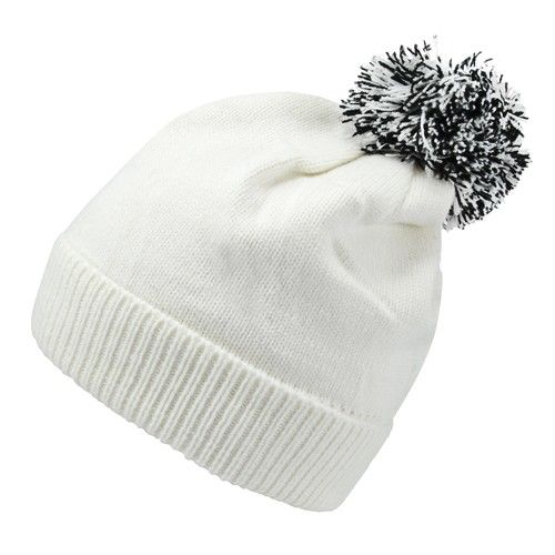 CZAPKA POMPON DUO/BIAŁA-ECRU/ na Arena.pl