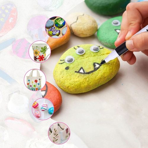 MARKERY AKRYLOWE 24 KOLORY PISAKI FLAMASTRY DO KAMIENI DREWNA TKANIN SZKŁA na Arena.pl