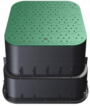 Duża Studzienka zaworowa LARGE 34x34x26,5 cm na 2 zawory HIDE zielony na Arena.pl