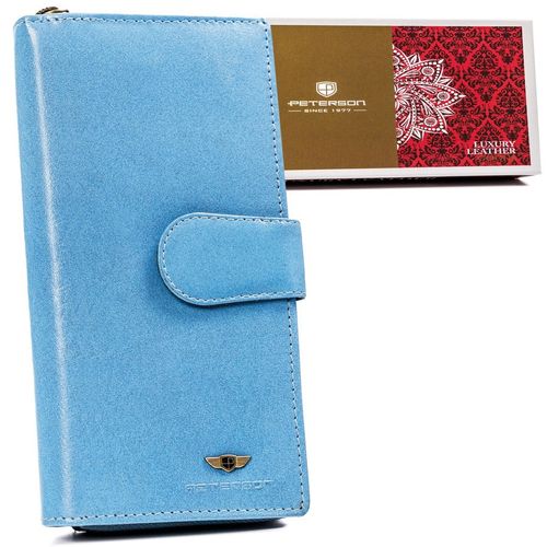 duży, skórzany portfel damski na zamek i zatrzask - peterson na Arena.pl