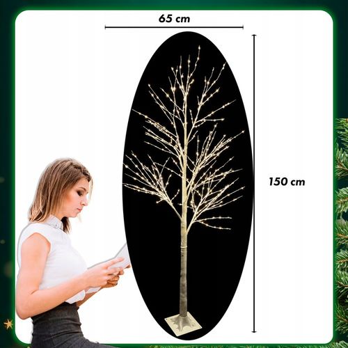 DRZEWKO 500 LED OZDOBNE BRZOZA ŚWIĄTECZNE ŚWIECĄCE BIAŁY CIEPŁY 150 cm na Arena.pl
