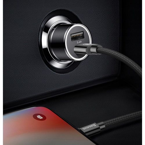 BASEUS 2IN1 2-PORT CAR CHARGER + LIGHTNING CABLE BLACK na Arena.pl