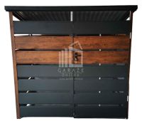 Wiata śmietnikowa spad tył 2x0,6m Antracyt + drewno Schowek ID514