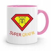 Kubek Różowy Prezent Dla Najlepszego Grafika Z Nadrukiem Ze Zdjęciem