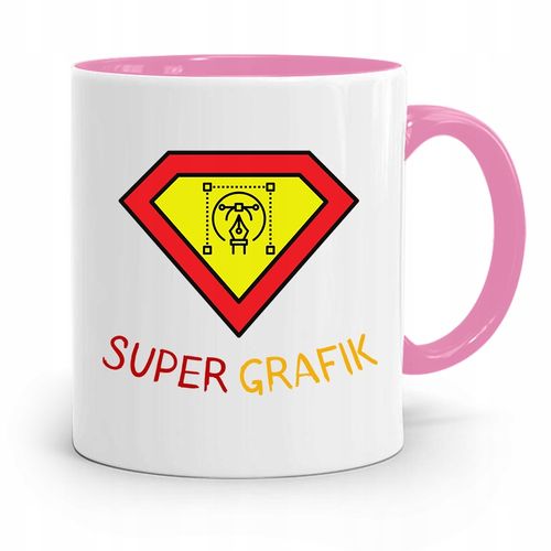 Kubek Różowy Prezent Dla Najlepszego Grafika Z Nadrukiem Ze Zdjęciem na Arena.pl