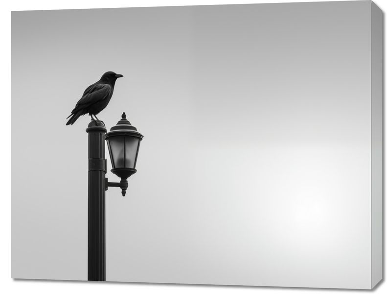Obraz 90x70cm Samotny Postój Kruka zdjęcie 1