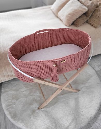 Kosz Mojżesza BOHO Handmade ze stojakiem blush na Arena.pl