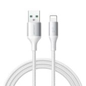 Kabel przewód S-A28 z oplotem USB-A - Lightning 3A 1m - biały