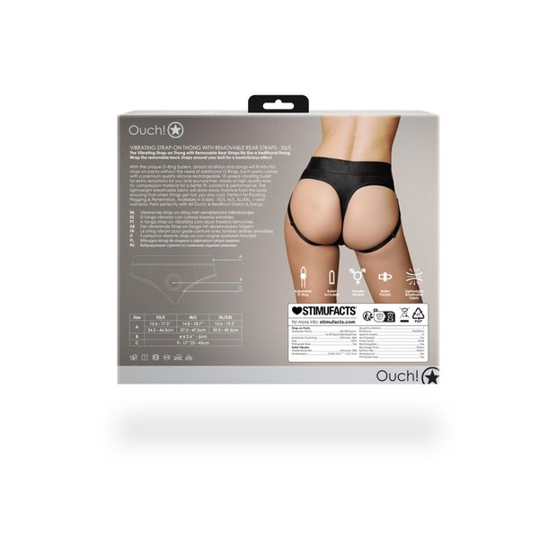 Vibrating Strap-On Thong With Removable Rear Straps - Xs/S zdjęcie 5