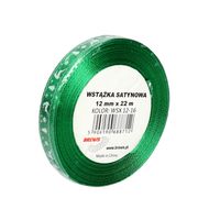 WSTĄŻKA SATYNOWA ŚWIĄTECZNA 12MM X 22M WSX 12-16 BREWIS ZIELONA