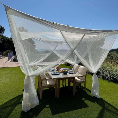 Siatka przeciw komarom na taras 250x250 cm biała do altany i ogrodu na Arena.pl