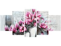 70CM 150CM OBRAZ 5 ELEM MAGNOLIE WAZONACH ŚCIENNY