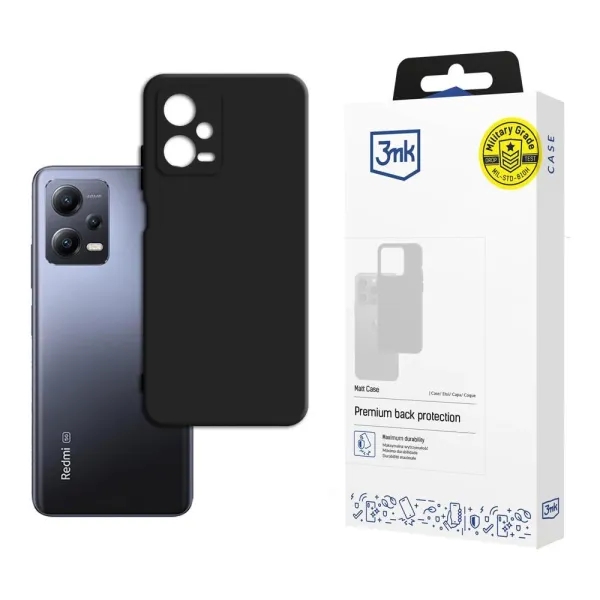Etui 3mk Matt Case na Redmi Note 12 5G - czarne zdjęcie 1