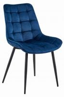 Krzesło aksamitne BERA granatowe do jadalni nogi czarne kuchni