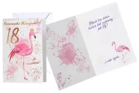 Kartka na Osiemnastkę dla Dziewczyny - 18 Urodziny - Flaming