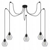 LAMPA WISZĄCA LED LOFT PAJĄK CZARNA 5XE27 STAL IP20