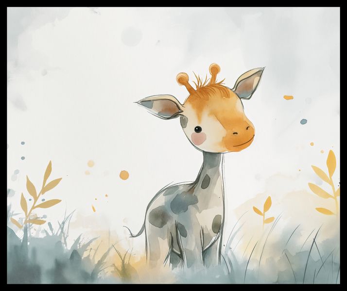 Plakat 60x50cm Mała Żyrafka zdjęcie 2