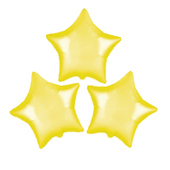 Balony foliowe gwiazdki złote, 25 cm 3 szt.