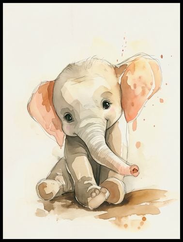 Plakat 60x80cm Siwy Słonik na Arena.pl