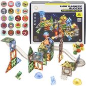 Klocki Magnetyczne Konstrukcyjne Świecące Tor Kulkowy Kulodrom Panele