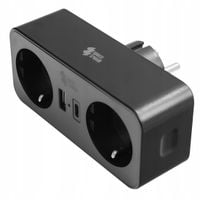 Rozgałęźnik 2 Gniazdka Ładowarka USB Wskaźnik LED Spacetronik złodziejka