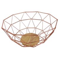 druciany kosz z drewnianą podstawą 30,2x15x28,7cm