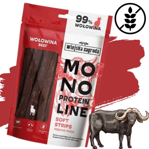 przysmak dla psa wołowina monoproteinowe miękkie paski wiejska zagroda 100g na Arena.pl