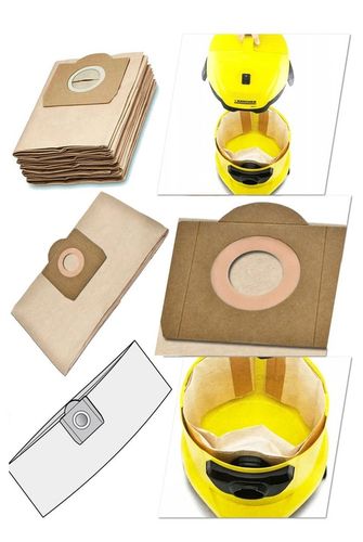 10x Worki do odkurzacza KARCHER WD3 KWD3 SE 4001 papierowe z filtrem na Arena.pl