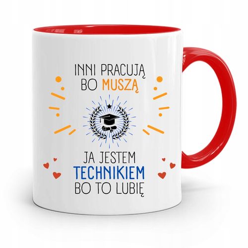 Dla Technika Kubek Czerwony Prezent Z Nadrukiem Ze Zdjęciem na Arena.pl