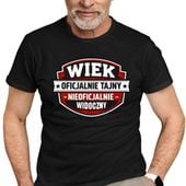Wiek - oficjalnie tajny, nieoficjalnie widoczny - męska koszulka prezent XS