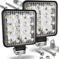 2X LAMPA ROBOCZA LED 48W 16 LED 6000K 10-30V UCHWYT MOCUJĄCY ŚRUBKI ZESTAW