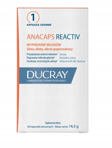 DUCRAY ANACAPS REACTIV na wypadanie włosów 30 kaps na Arena.pl