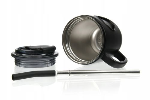 Kubek Termiczny ze Słomką Casno Booker 450 ml Czarny na Arena.pl