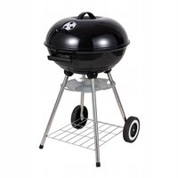 GRILL WĘGLOWY OGRODOWY OKRĄGŁY Z POKRYWĄ POPIELNIK RUSZT PRZENOŚNY