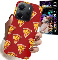 ETUI DO XIAOMI NOTE 14 4G - WZÓR Z WESOŁĄ PIZZĄ NA CZERWONYM TLE
