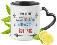 Dla Botanika Kubek Czarny Z Uszkiem W Kształcie Serca Na Prezent