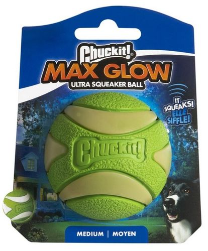 Chuckit! Max Glow Ultra Squeaker Ball Medium [43142] na Arena.pl