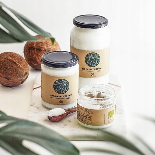 BIO Olej kokosowy 1 l Racjonalni NIERAFINOWANY tłoczony na zimno! na Arena.pl