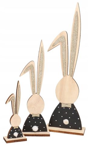 ZAJĄC ZAJĄCZEK WIELKANOCNY DREWNIANY FIGURKA 35CM na Arena.pl