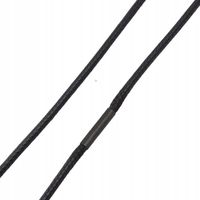 Rzemyk męski czarny na szyję pleciony sznurkowy stal BLINGART