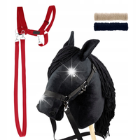 Zestaw Skippi - Hobby Horse czarny i dodatkowy kantar - czerwony