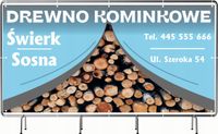 BANER REKLAMOWY 100x50cm projekt w cenie różne wzory DREWNO KOMINKOWE