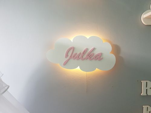 Lampka nocna chmurka z imieniem LED na baterie na Arena.pl