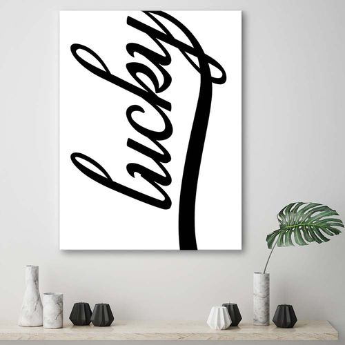 OBRAZ NA PŁÓTNIE Napis Lucky Typografia na Arena.pl