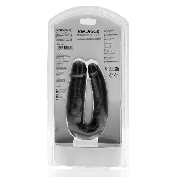 U Shaped Double Dildo 12,7 Cm - Black zdjęcie 3