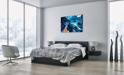 Obraz Na Płótnie - Abstrakcja Błękit  - 100X70 Cm - Aa100X70-4085 na Arena.pl