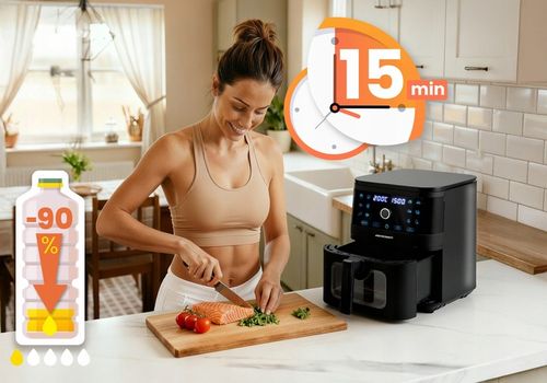 FRYTKOWNICA BEZTŁUSZCZOWA XL AIR FRYER DUŻA FRYTOWNICA 8L BERDSEN na Arena.pl